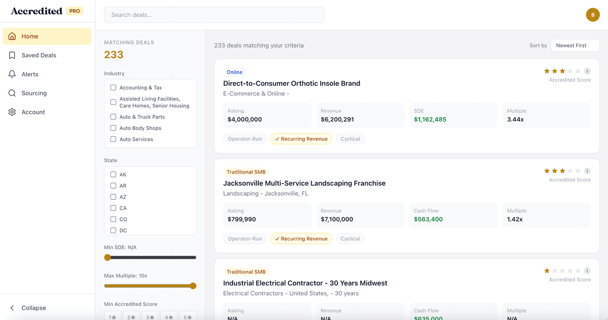 Accredited Pro dashboard